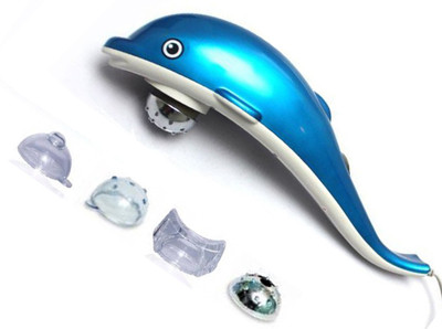 Ample Wings Handy Portable Multi-Function Dolphin Design Hand Held Vibration, Tapping Pro, Magnetic, Far Infrared Therapy To Aid In Pain And Stress Relief Massager(Blue) available at flipkart for Rs.599