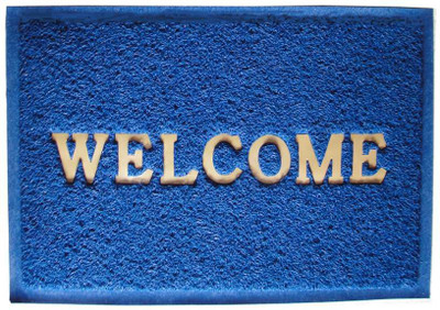 

Kalash PVC Door Mat(Blue, Medium)