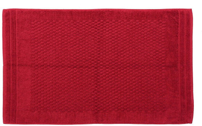 Avira Home Cotton Bath Mat Textured Terry Bathmat(Red