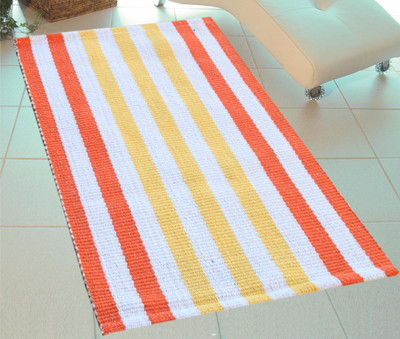 Saral Home Cotton Door Mat(Orange, Large)