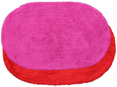 

Avira Home Cotton Bath Mat Great Value Oval Mat- Set Of 2(Magenta, Red