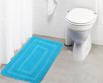 

Lushomes Microfiber Bath Mat Anti Rubber Coated(Blue