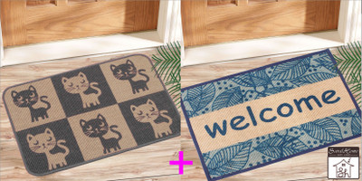 

Saral Home Jute Door Mat(Gray