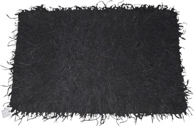 

Poonam Arts Cotton, Leather Door Mat(Black