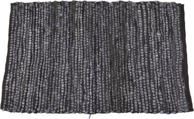 

Poonam Arts Jute, Leather Door Mat(Black