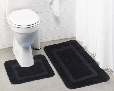 

Lushomes Microfiber Bath Mat Anti Rubber Coated(Black