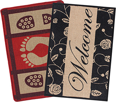 

Saral Home Jute Door Mat(Red