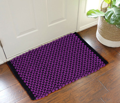 

The Home Ingredients Polyester Door Mat(Black, Purple
