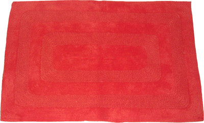 

Ritika Carpets Cotton Door Mat(Red, Large)