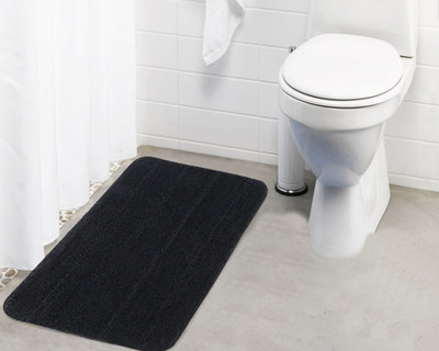 Lushomes Microfiber Bath Mat Anti Rubber Coated(Gray