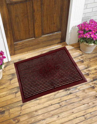 

Carpet House Vishali PVC Door Mat(Maroon, Medium)