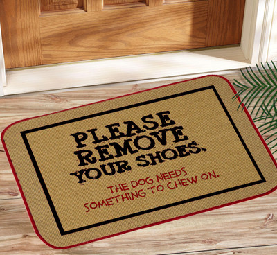 

Saral Home Jute Door Mat(Black
