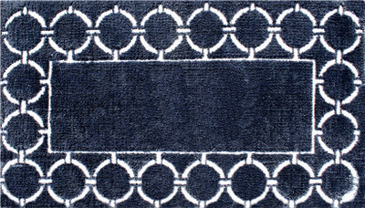 

Riva Carpets Microfiber Bath Mat Octagen Border(Blue
