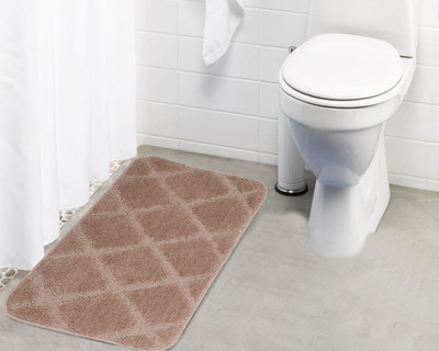 Lushomes Microfiber Bath Mat Anti Rubber Coated(Beige