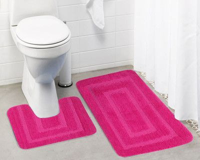 

Lushomes Microfiber Bath Mat Anti Rubber Coated(Pink