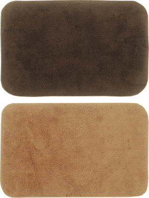 

BIANCA Cotton Bathroom Mat(Brown, Beige, Medium), Beige;brown