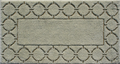 

Riva Carpets Microfiber Bath Mat Octagen Border(White