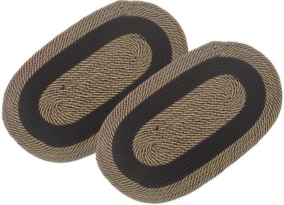 Furnishing Zone Cotton Door Mat High Quality Cotton Dori Door Mats(Black, Medium)