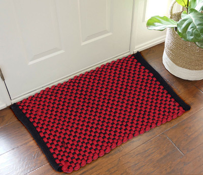 

The Home Ingredients Polyester Door Mat(Black, Red