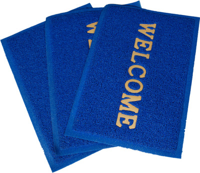 

Ritika Carpets PVC Door Mat(Blue, Medium)