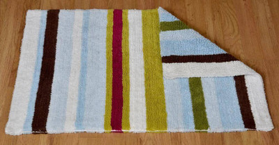 

Avira Home Cotton Bath Mat Reversible Multi Stripes Bath Mat(Multicolor