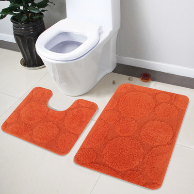 Lushomes Cotton Bath Mat Cotton Regular(Red