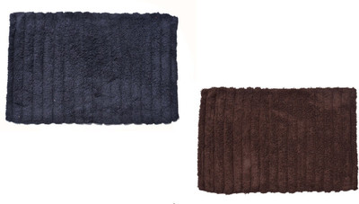 

Avira Home Cotton Bath Mat Outstanding Value Ribbed Mat- Set Of 2(Brown, Black, Black;brown