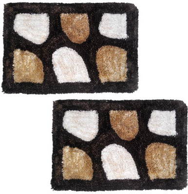 70% OFF on Firangi Cotton, Polyester Floor Mat Firangi Decorative Premium Carpet(Multicolor, Free)