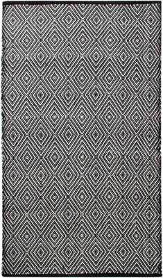 

Saral Home Cotton Floor Mat Multi Purpose Cotton Diamond Design Rugs 70X165 Cm -1Pc(Black