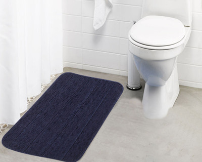 

Lushomes Microfiber Bath Mat Anti Rubber Coated(Blue