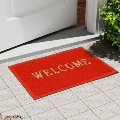 KUBER INDUSTRIES Rubber Door Mat(Red, Medium)
