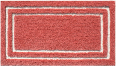 

Riva Carpets Microfiber Bath Mat Triple Frame Border(Orange