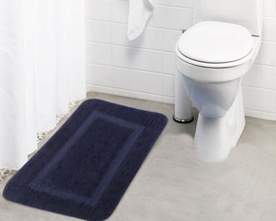 

Lushomes Microfiber Bath Mat Anti Rubber Coated(Blue