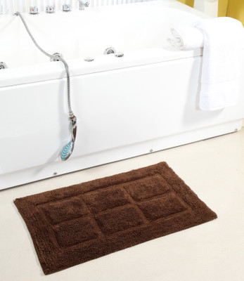 16% OFF on Homefurry Greyish Brown Windy Window Cotton Bathroom Mat(Brown, Large)