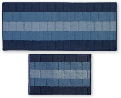 67% OFF on Status Nylon Door Mat IRIS_COMBO_BLUE_DM+RUNNER(Multicolor, Medium)