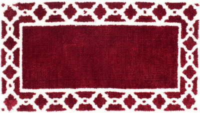 

Riva Carpets Microfiber Bath Mat Border Circle(Maroon