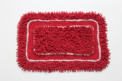 

MY HOUSE Cotton Bathroom Mat(Red, Small)
