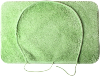 

Saral Home Microfiber Bath Mat Soft Premium Quality Micro Fiber Bathmat And Lid Cover Set(Green