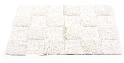 16% OFF on Homefurry White Glossy Tiles Cotton Bathroom Mat(White, Large)