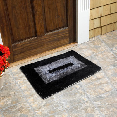 79% OFF on Firangi Cotton, Nylon, Polyester Floor Mat Firangi Decorative Premium Door Mat(Black, Silver, Free)
