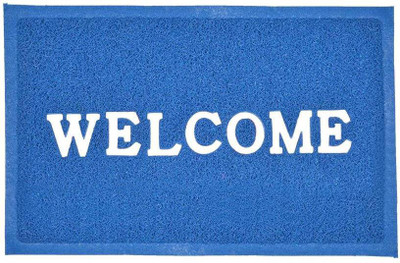 KUBER INDUSTRIES Rubber Door Mat(Blue, Medium)