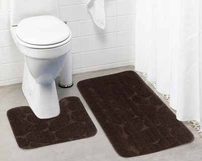 

Lushomes Microfiber Bath Mat Anti Rubber Coated(Brown