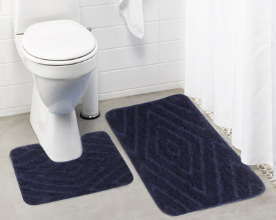 

Lushomes Microfiber Bath Mat Anti Rubber Coated(Blue