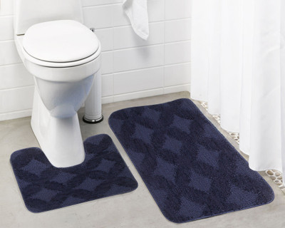 

Lushomes Microfiber Bath Mat Anti Rubber Coated(Blue