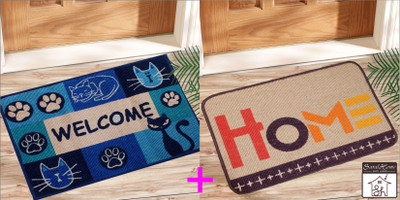 

Saral Home Jute Door Mat(Blue, Medium)