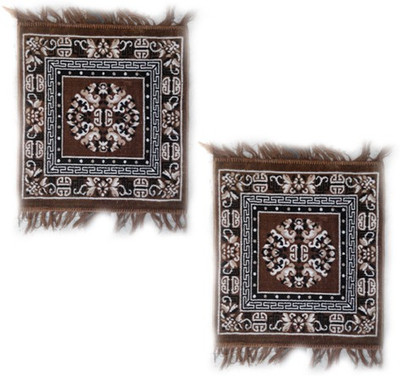 Firangi Cotton, Polyester Floor Mat Firangi Set of 2 Designer Multipurpose Prayer Mat(Brown, Free) Firangi Cotton, Polyester Floor Mat Firangi Set of 2 Designer Multipurpose Prayer Mat(Brown, Free)