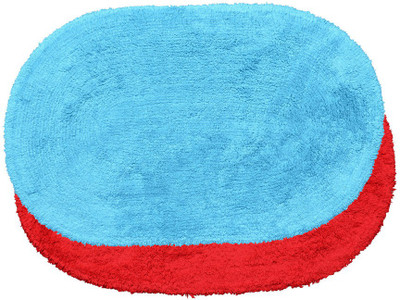 

Avira Home Cotton Bath Mat Great Value Oval Mat- Set Of 2(Red, Blue, Blue;red