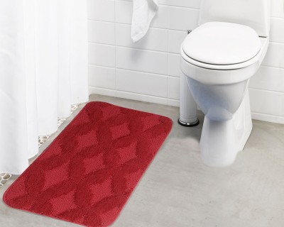 

Lushomes Microfiber Bath Mat Anti Rubber Coated(Red