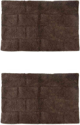 

Homefurry Cotton Bath Mat Glossy Bricks(Brown