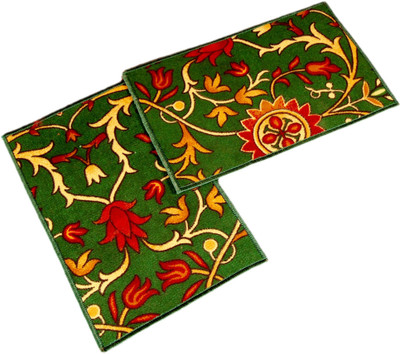 Ritika Carpets Velvet Door Mat(Green, Medium)